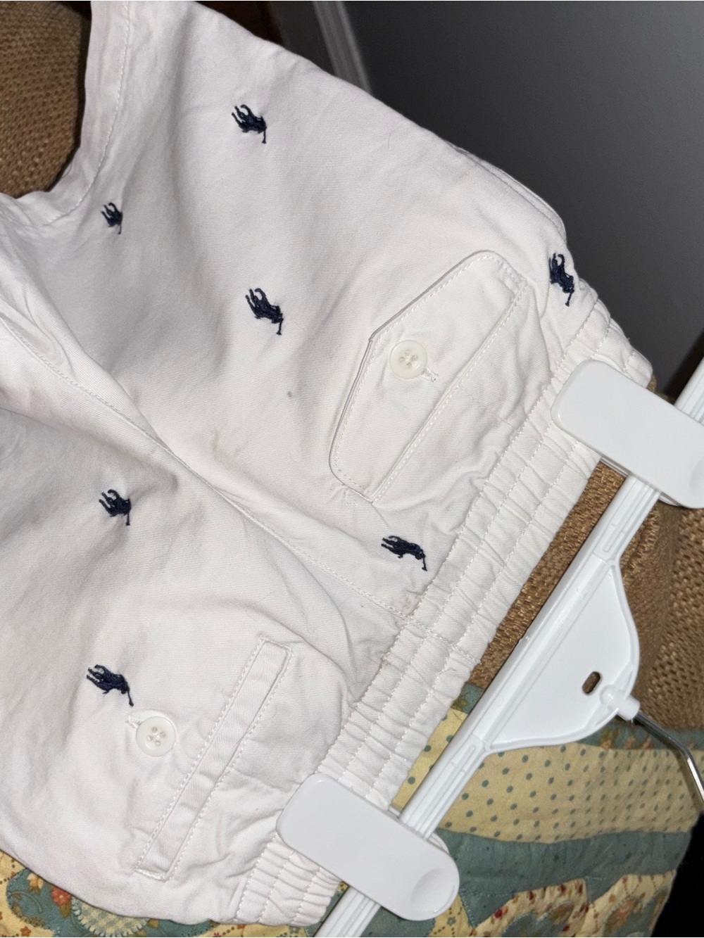 Polo by Ralph Lauren White Shorts with Navy Pony Embroidery - Picture 2 of 3
